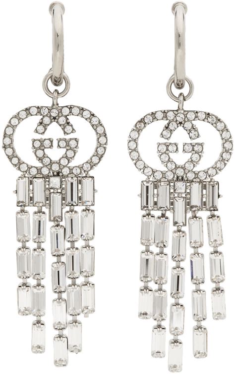 gucci double g drop earrings|gucci interlocking earrings silver.